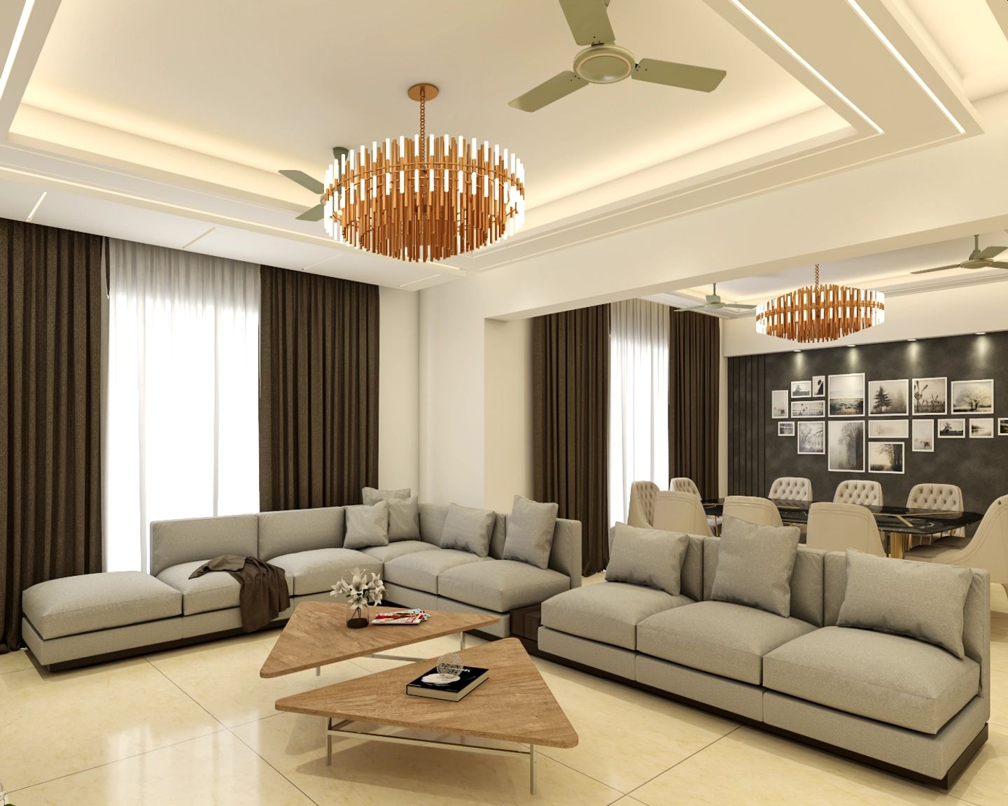 Spacious Contemporary Style Convenient Living Room