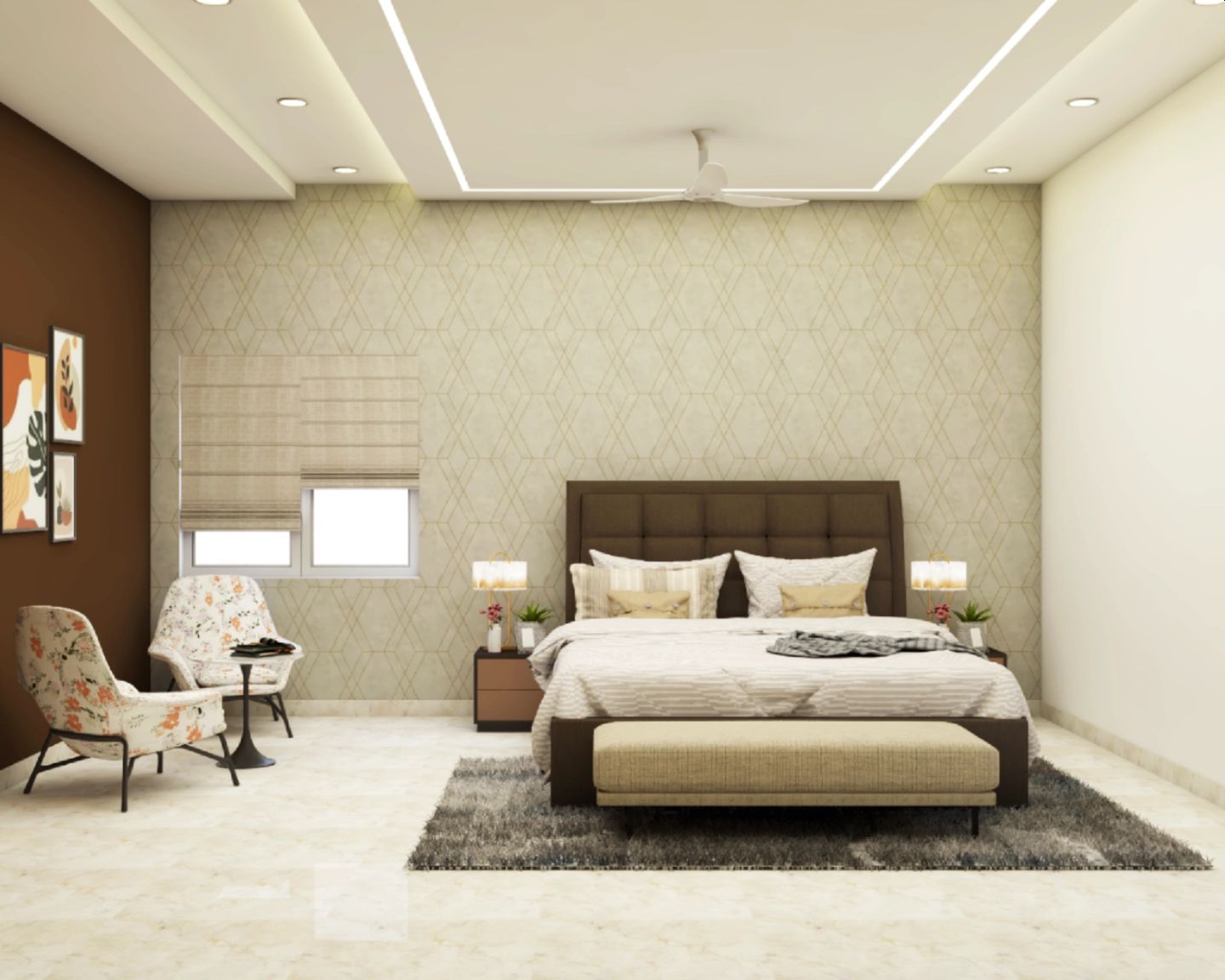 Modern Beige Toned Bedroom Design